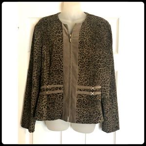 Olive Green Animal Print Jacket
